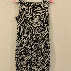 Calvin Klein Abstract Zebra Print Sheath Dress – Size Small
